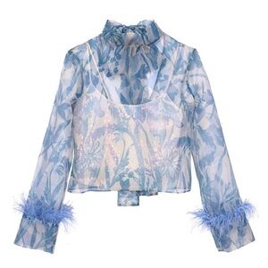 Staud Opal Sheer Floral Top